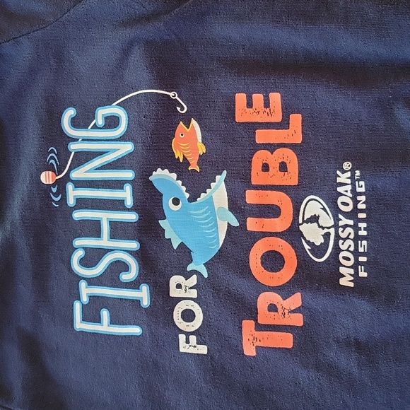"Fishing For Trouble" navy onesie/bodysuit - Picture 3 of 3